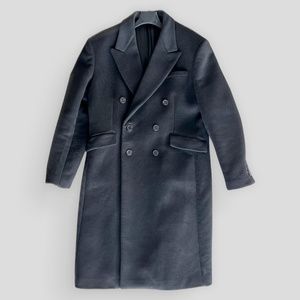 Prada Black Men's Long Pea Coat - image 1